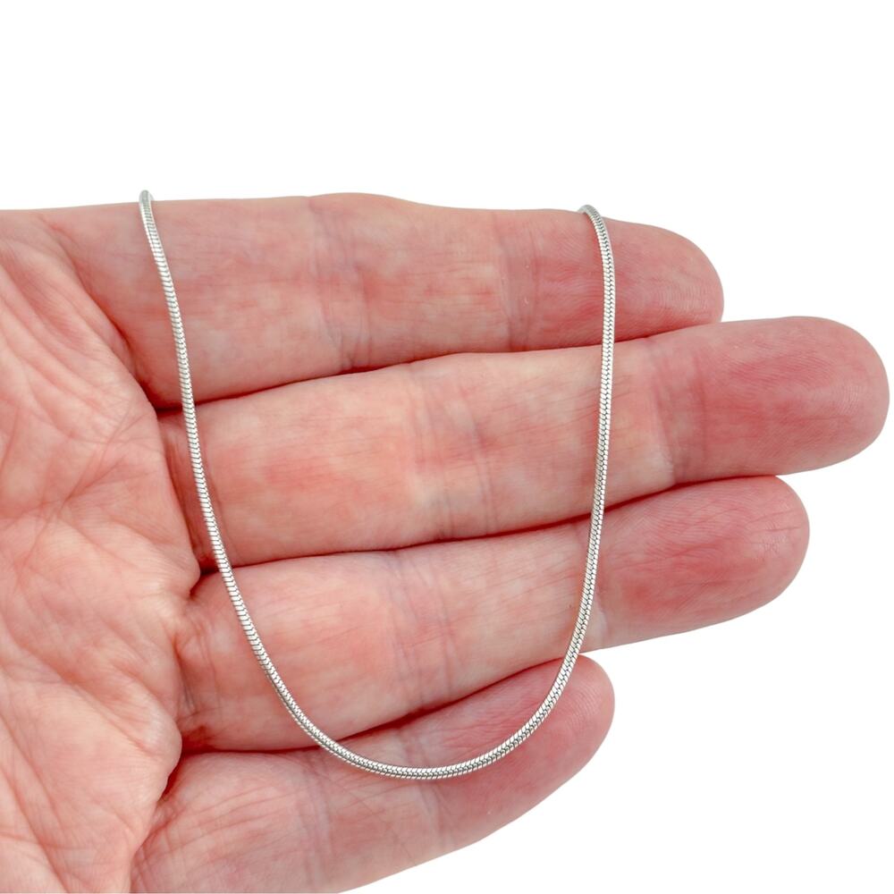 Vintage Italian Sterling Silver 925 Snake Chain Necklace 18"